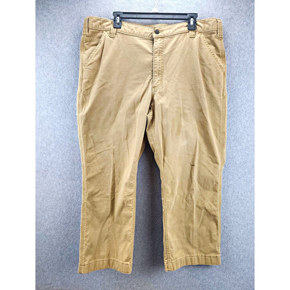 Carhartt Rugged Flex Beige Canvas Relaxed Fit Work Pants 40x28 BN2291-M